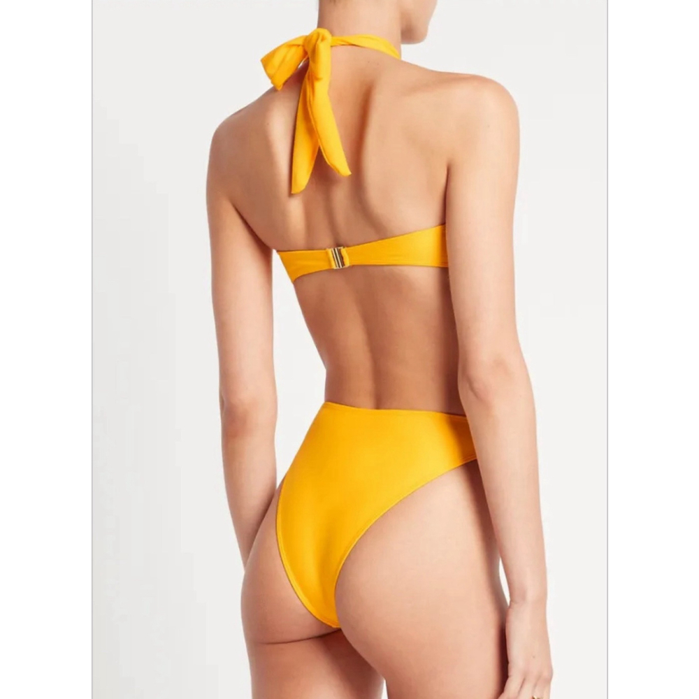 Faithfull The Brand Dylla High Bikini‎ Bottoms | Sun Yellow Womens Us Size 6 NWT